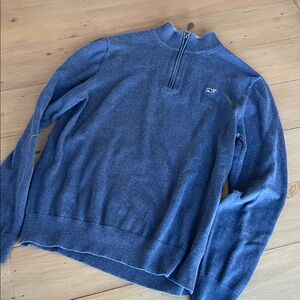 Vineyard Vines Kids Blue Quarter-Zip Sweater